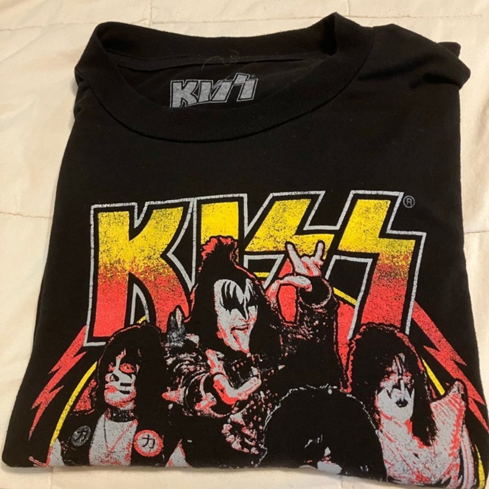 KISS men Black Graphic T-Shirt